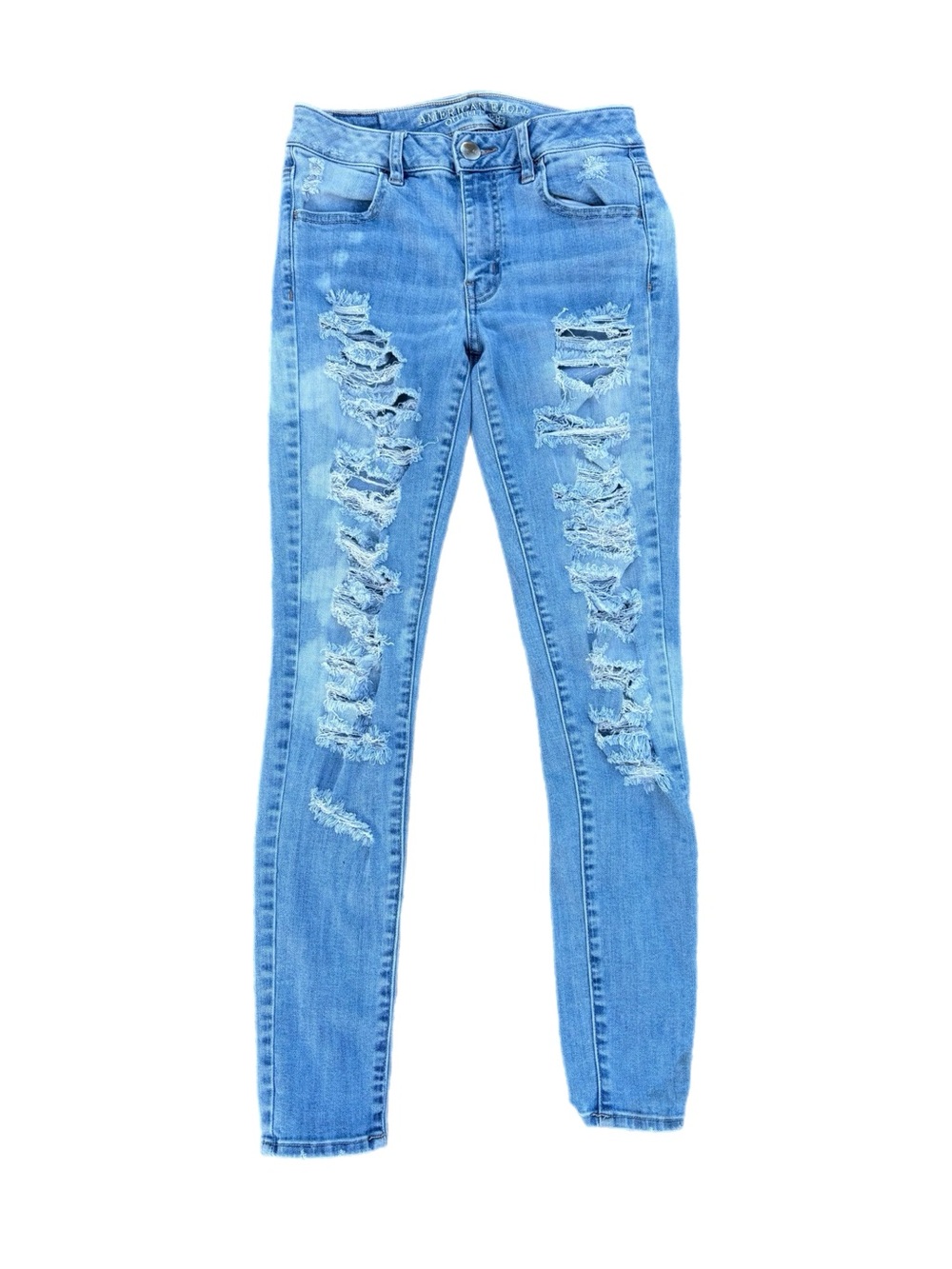 American Eagle | Super Stretch High Waisted Distressed Denim Skinny Jeans